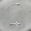 Sterling Silver Fancy Bracelet, Cross Design, Polished, Silver Finish, 03.395.0021.07