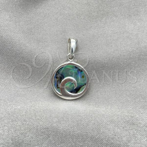 Sterling Silver Fancy Pendant, with Volcano Opal, Polished, Silver Finish, 05.410.0005.2