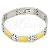 Stainless Steel Solid Bracelet, Polished, Two Tone, 03.114.0316.1.08