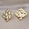 Oro Laminado Stud Earring, Gold Filled Style Chunky Design, Polished, Golden Finish, 02.385.0035