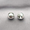 Rhodium Plated Huggie Hoop, Ball and Hollow Design, Polished, Rhodium Finish, 02.163.0327.1.14