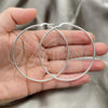 Sterling Silver Large Hoop, Hollow Design, Polished, Silver Finish, 02.389.0186.60
