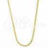 Oro Laminado Basic Necklace, Gold Filled Style Curb Design, Polished, Golden Finish, 5.222.008.1.18