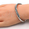 Rhodium Plated Individual Bangle, with White Crystal, Polished, Rhodium Finish, 07.252.0072.1.04 (04 MM Thickness, Size 4 - 2.25 Diameter)