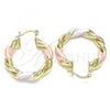 Oro Laminado Medium Hoop, Gold Filled Style Polished, Tricolor, 02.213.0229.30