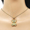 Oro Laminado Fancy Pendant, Gold Filled Style Teddy Bear Design, Polished, Golden Finish, 05.342.0209