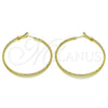 Oro Laminado Large Hoop, Gold Filled Style Diamond Cutting Finish, Golden Finish, 02.93.0011.50