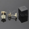 Oro Laminado Stud Earring, Gold Filled Style Flower Design, Yellow Enamel Finish, Golden Finish, 5.126.060 *PROMO*
