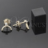 Oro Laminado Stud Earring, Gold Filled Style with  Cubic Zirconia, Golden Finish, 02.63.2251