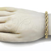 Stainless Steel Basic Bracelet, Rope Design, Polished, Golden Finish, 03.435.0006.09