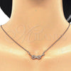 Sterling Silver Pendant Necklace, Infinite Design, with White Cubic Zirconia, Polished, Rose Gold Finish, 04.336.0078.1.16