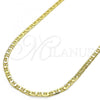 Oro Laminado Basic Necklace, Gold Filled Style Mariner Design, Polished, Golden Finish, 5.222.026.24