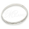 Rhodium Plated Individual Bangle, with White Crystal, Polished, Rhodium Finish, 07.161.0002.1.04 (05 MM Thickness, Size 5 - 2.50 Diameter)