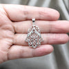 Sterling Silver Fancy Pendant, Hand of God Design, Polished, Silver Finish, 05.392.0043