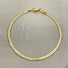 Oro Laminado Basic Bracelet, Gold Filled Style Herringbone Design, Polished, Golden Finish, 03.02.0083.07