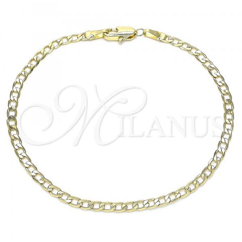 Oro Laminado Basic Bracelet, Gold Filled Style Curb Design, Polished, Golden Finish, 04.213.0086.08