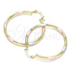 Oro Laminado Medium Hoop, Gold Filled Style Diamond Cutting Finish, Tricolor, 02.213.0152.1.40