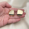 Oro Laminado Stud Earring, Gold Filled Style Chunky Design, Polished, Golden Finish, 02.385.0041