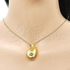 Oro Laminado Pendant Necklace, Gold Filled Style Chunky Design, Polished, Golden Finish, 04.368.0011.18