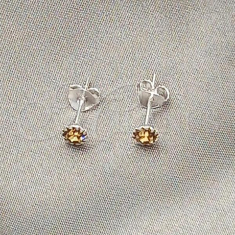 Sterling Silver Stud Earring, with Blue Topaz Cubic Zirconia, Polished, Silver Finish, 02.397.0039.12