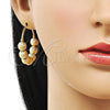 Oro Laminado Medium Hoop, Gold Filled Style Ball and Hollow Design, Matte Finish, Golden Finish, 02.170.0463.35