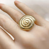 Oro Laminado Elegant Ring, Gold Filled Style Snail Design, Polished, Golden Finish, 01.282.0002