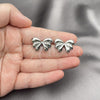 Rhodium Plated Stud Earring, Chunky Design, Polished, Rhodium Finish, 02.341.0204.1