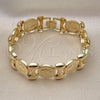 Oro Laminado Fancy Bracelet, Gold Filled Style Hugs and Kisses Design, Polished, Golden Finish, 03.331.0238.09