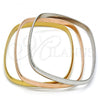 Stainless Steel Trio Bangle, Polished, Tricolor, 07.244.0007.06 (05 MM Thickness, Size 6 - 2.75 Diameter)