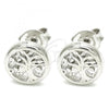 Sterling Silver Stud Earring, Tree Design, Polished, Rhodium Finish, 02.369.0011