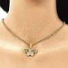 Oro Laminado Fancy Pendant, Gold Filled Style Butterfly Design, Polished, Golden Finish, 5.183.027
