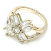 Oro Laminado Multi Stone Ring, Gold Filled Style with White Cubic Zirconia, Polished, Golden Finish, 01.210.0095.06 (Size 6)