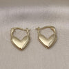 Oro Laminado Medium Hoop, Gold Filled Style Heart Design, Polished, Golden Finish, 02.195.0285.16