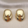 Oro Laminado Stud Earring, Gold Filled Style Chunky Design, Polished, Golden Finish, 02.163.0281