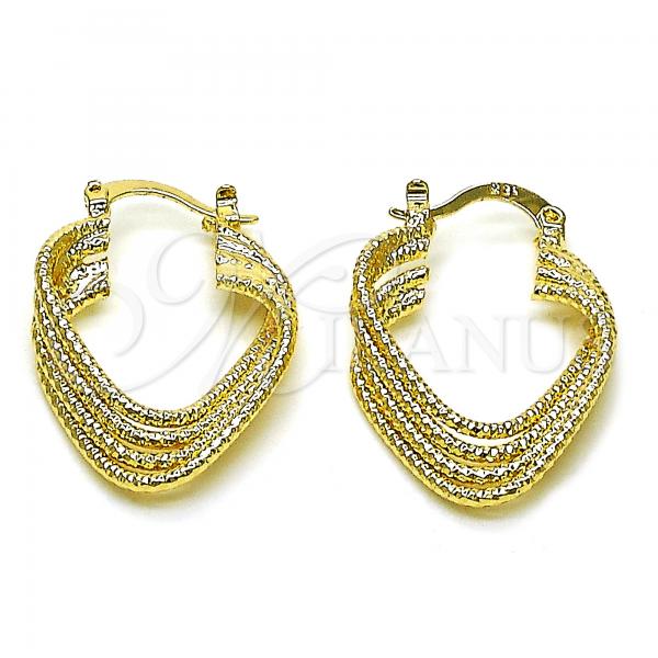 Oro Laminado Small Hoop, Gold Filled Style Diamond Cutting Finish, Golden Finish, 5.147.024.20