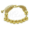Oro Laminado Fancy Bracelet, Gold Filled Style Chunky and Rolo Design, Polished, Golden Finish, 03.331.0302.08
