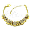 Oro Laminado Fancy Bracelet, Gold Filled Style Crown and Little Girl Design, Polished, Golden Finish, 03.63.2271.07