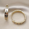 Oro Laminado Huggie Hoop, Gold Filled Style with White Cubic Zirconia, Polished, Golden Finish, 02.204.0045.35