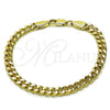 Oro Laminado Basic Bracelet, Gold Filled Style Miami Cuban Design, Polished, Golden Finish, 03.213.0100.08