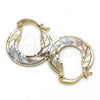 Oro Laminado Small Hoop, Gold Filled Style Diamond Cutting Finish, Tricolor, 02.65.2585.20