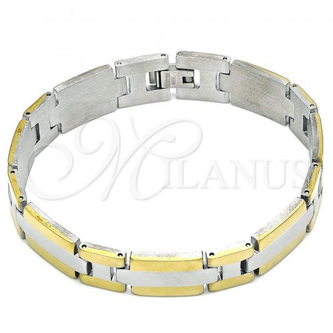 Stainless Steel Solid Bracelet, Polished, Two Tone, 03.114.0372.1.08