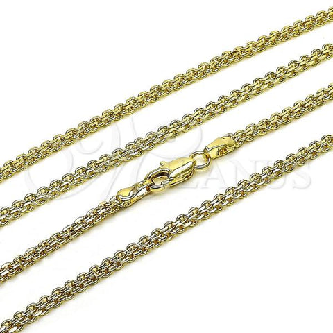 Oro Laminado Basic Necklace, Gold Filled Style Bismark Design, Polished, Golden Finish, 04.213.0262.22
