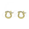 Oro Laminado Small Hoop, Gold Filled Style Diamond Cutting Finish, Golden Finish, 02.96.0080.10