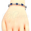 Rhodium Plated Tennis Bracelet, with Sapphire Blue and White Cubic Zirconia, Polished, Rhodium Finish, 03.210.0069.8.08
