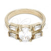 Oro Laminado Elegant Ring, Gold Filled Style with White Cubic Zirconia, Polished, Golden Finish, 5.166.008.06 (Size 6)