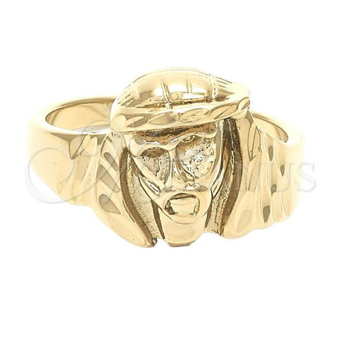 Oro Laminado Mens Ring, Gold Filled Style Jesus Design, Polished, Golden Finish, 5.178.014.10 (Size 10)