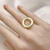 Oro Laminado Elegant Ring, Gold Filled Style Chunky Design, Polished, Golden Finish, 01.341.0145