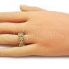 Oro Laminado Elegant Ring, Gold Filled Style Star Design, Matte Finish, Golden Finish, 01.341.0165