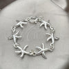 Sterling Silver Fancy Bracelet, Star Design, Polished, Silver Finish, 03.395.0001.07