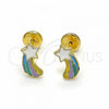 Oro Laminado Stud Earring, Gold Filled Style Star and Star Design, Polished, Golden Finish, 02.09.0188